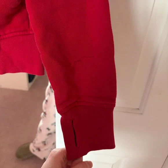 lululemon athletica full zip Scuba Vibrant Red Zip-Up Fleece Hoodie - Picture 10 of 14